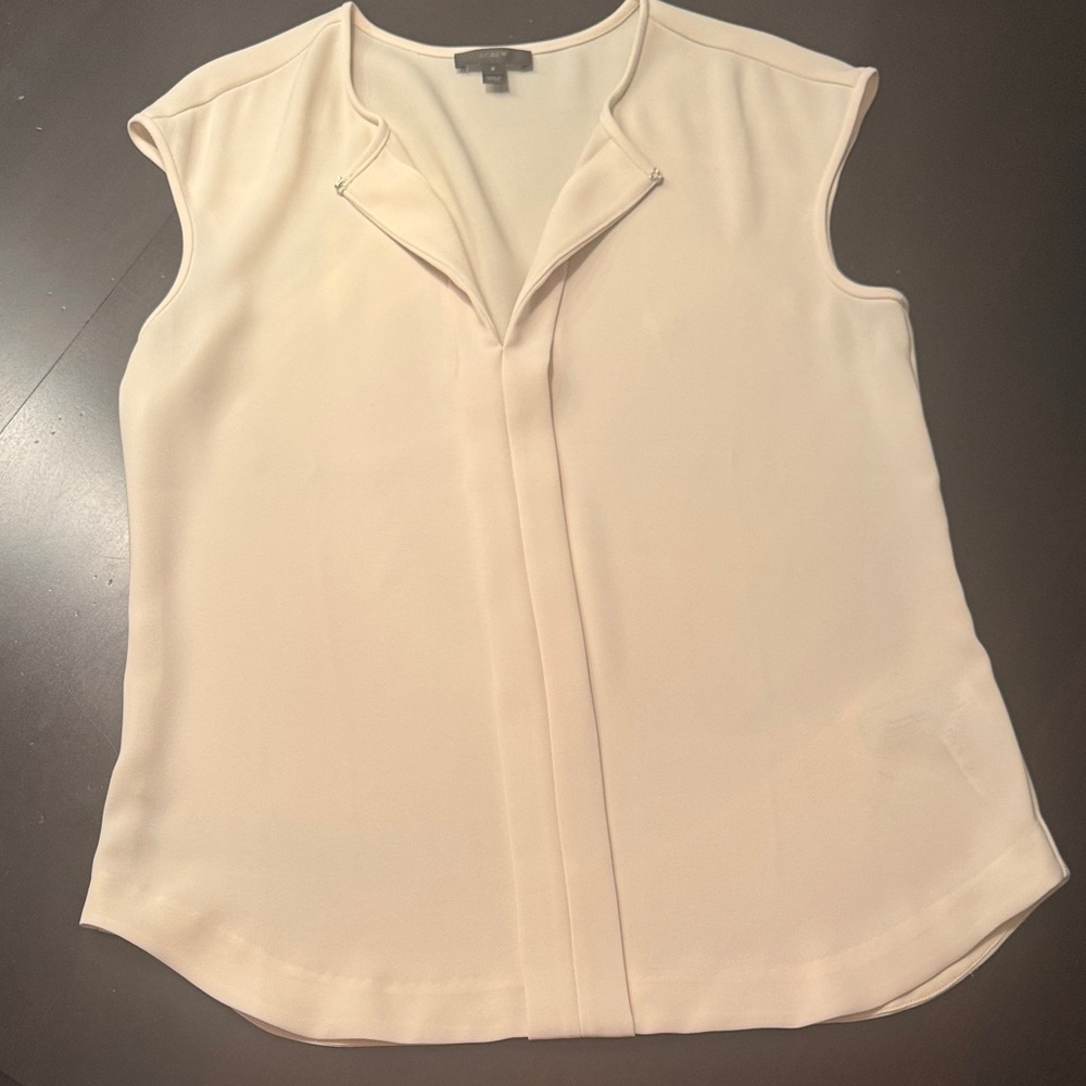 J. Crew Ivory Cap Sleeve Blouse